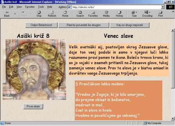 Slika 52: Meditacije so obogatene tudi z odlomki iz spisov sv. Franika